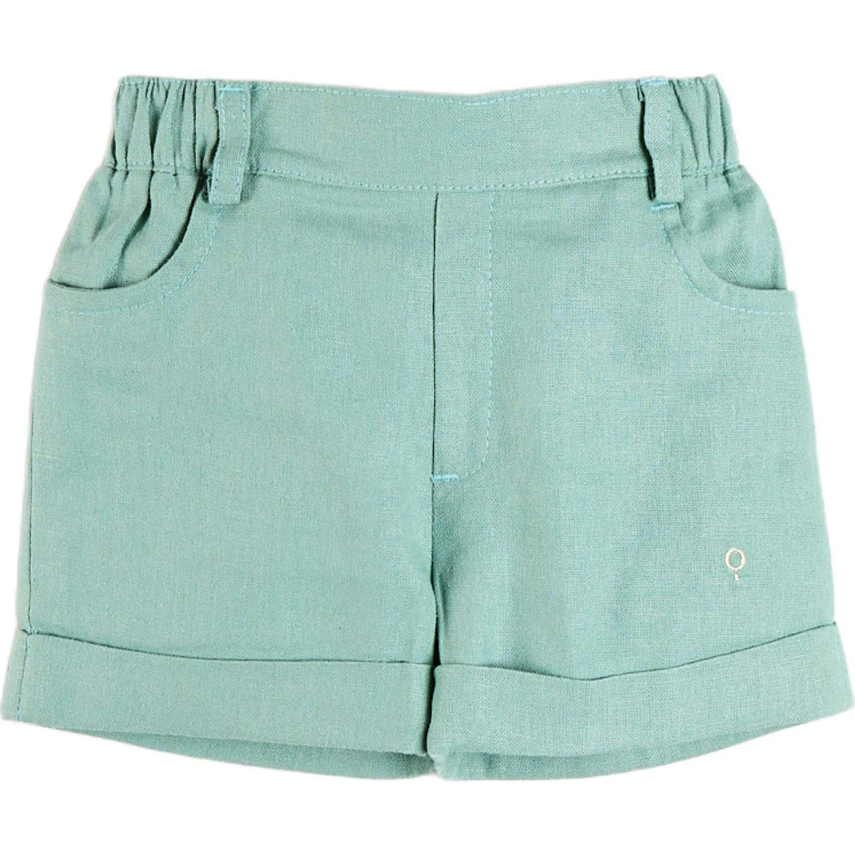 Plain Insignia Elasticated Waistband Shorts in Sage Green (12mths-4yrs)