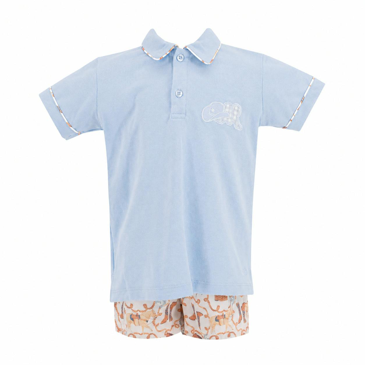 Jackson Boy Polo Set- Light Blue