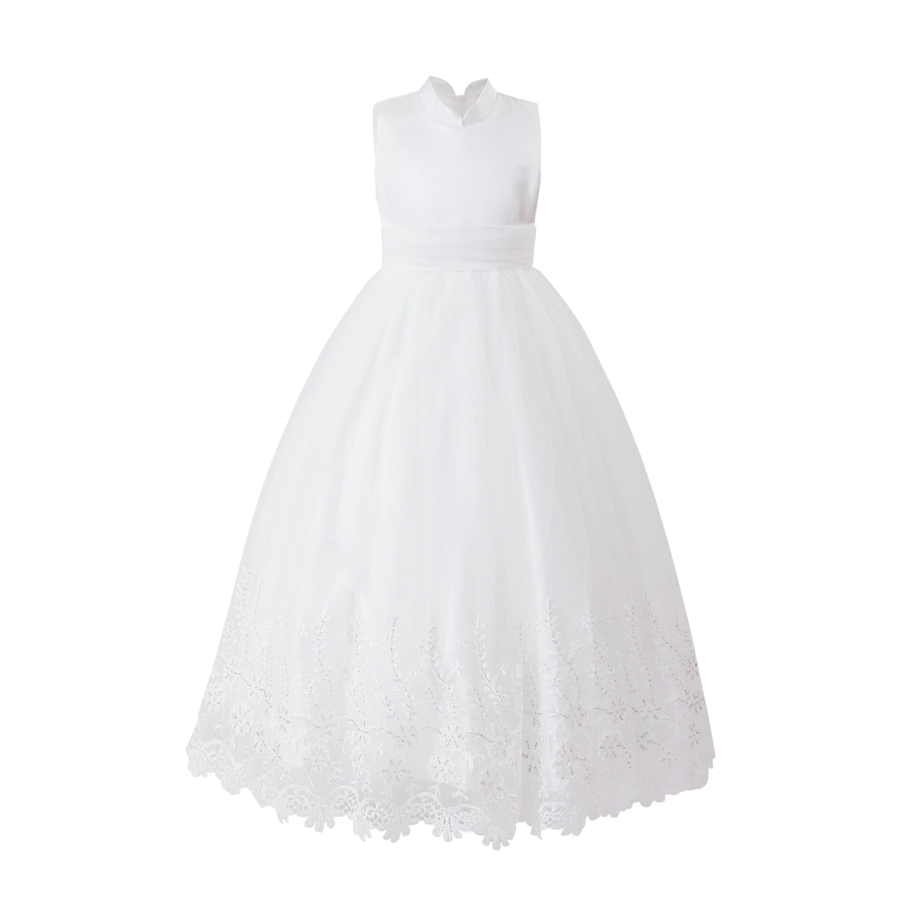 White Alvaria Sleeveless Lace Dress