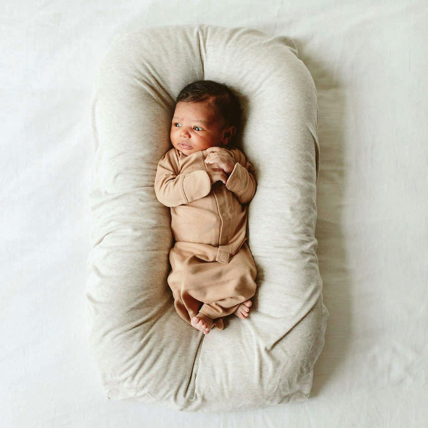 24 HOUR CONVERTIBLE GOWN | SANDSTONE — Bamboo Organic Cotton Blend, Preemie–6M