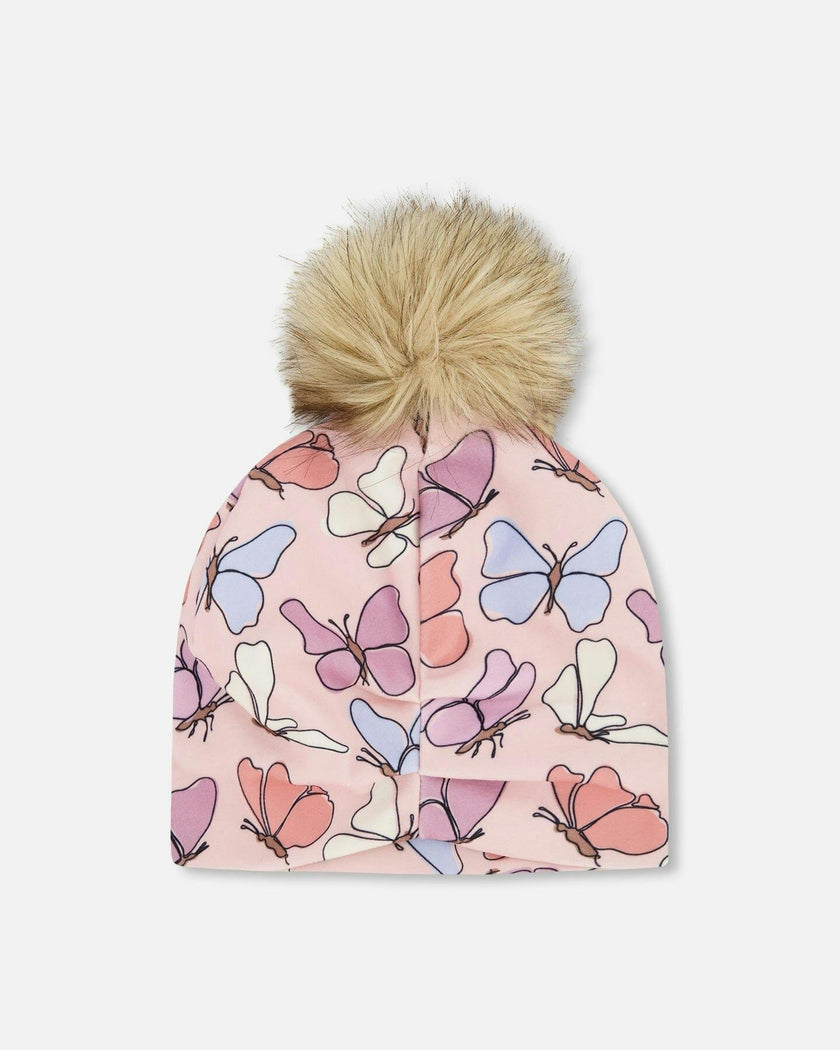 Stretch Jersey Hat With Pompom