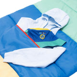 Sleep-N-Pack™ – Big Kid Size | Color Block Camp Collection: Blue Smile Face