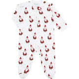 Santa Print Zipper Footie