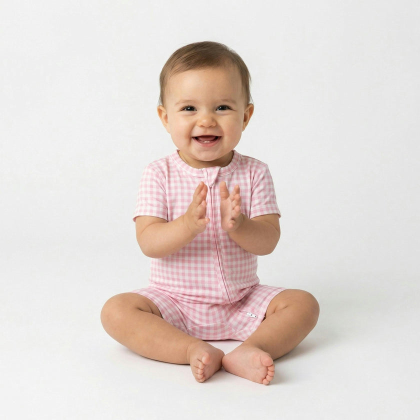 Sugar Gingham Short Sleeve & Shorts Bamboo Sleeper