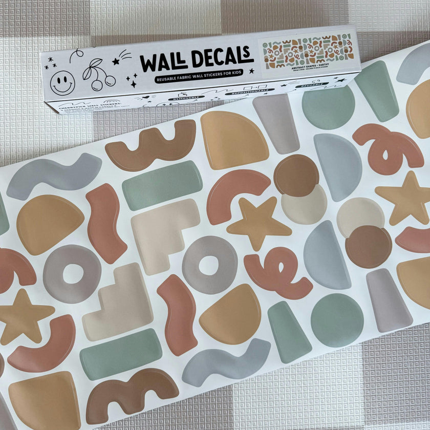 Peel & Stick Fabric Wall Stickers - Abstract Shapes (Earth