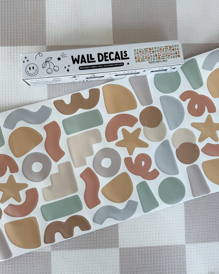 Peel & Stick Fabric Wall Stickers - Abstract Shapes (Earth