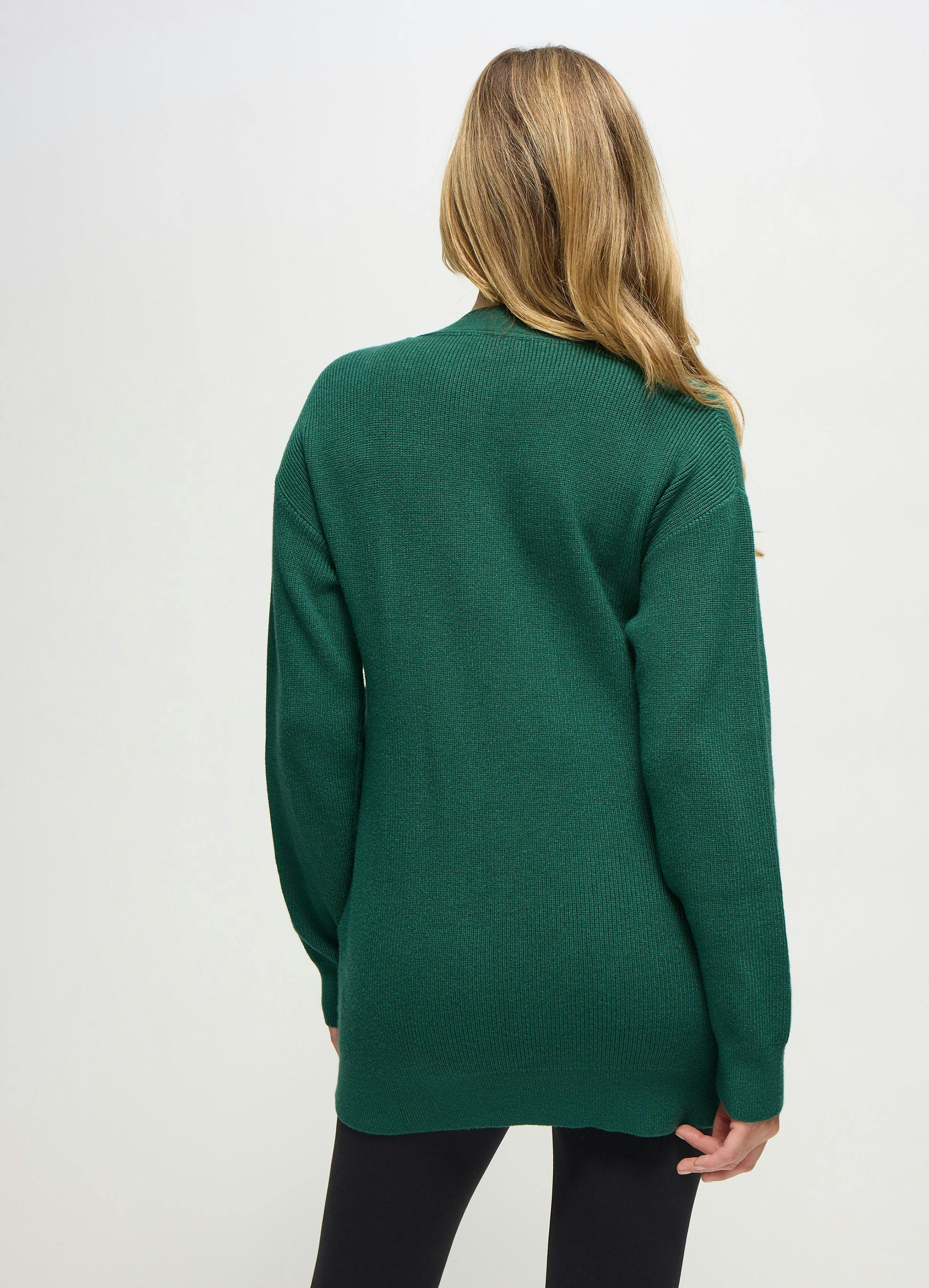 Ribbed Knit Crossover Maternity Nursing Cardigan