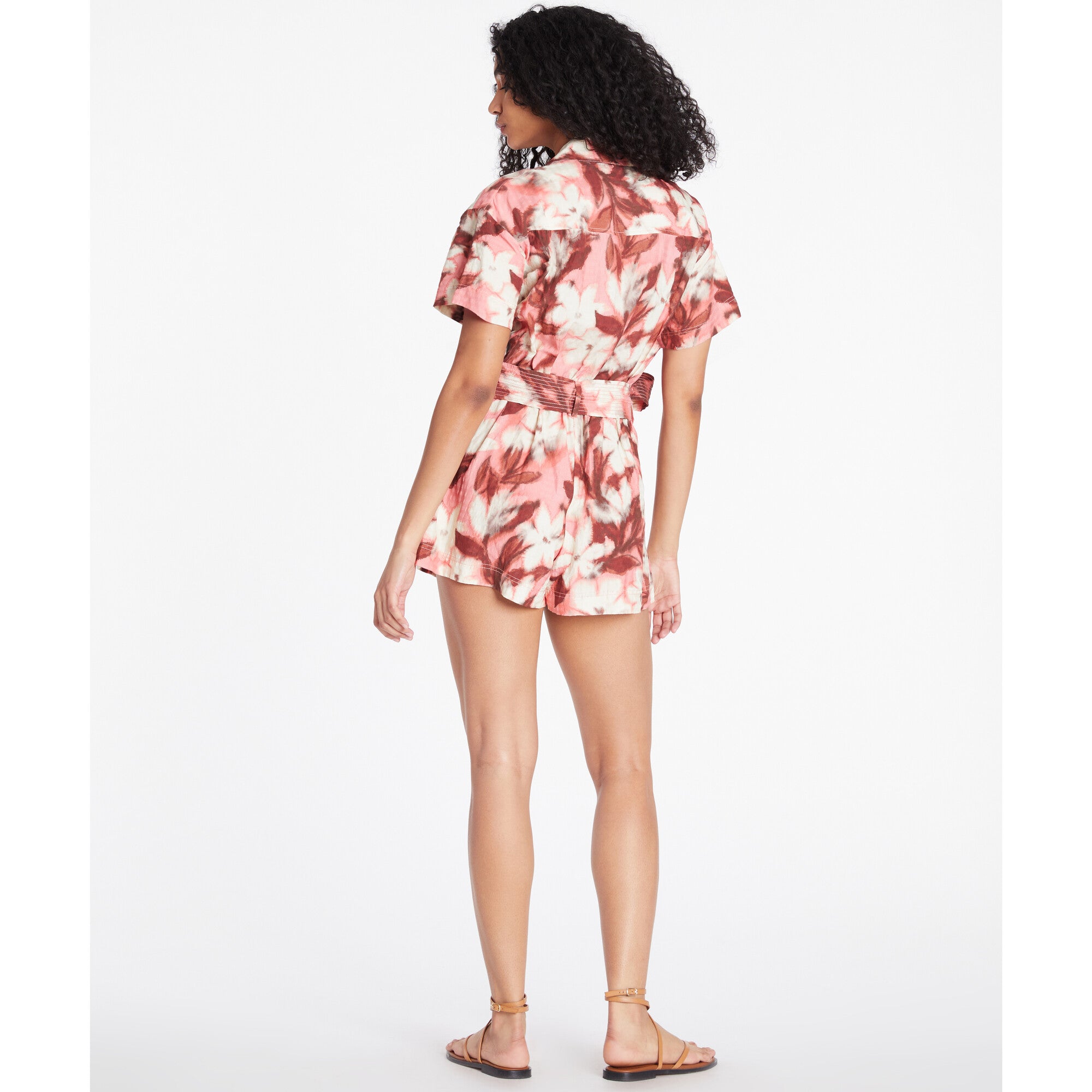 Women's Short Sleeve Skye Romper, Pink