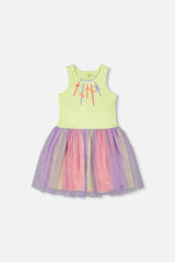 Sleeveless Bi-Material Dress