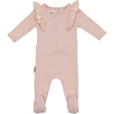 Print Shoulder Ruffle Footie