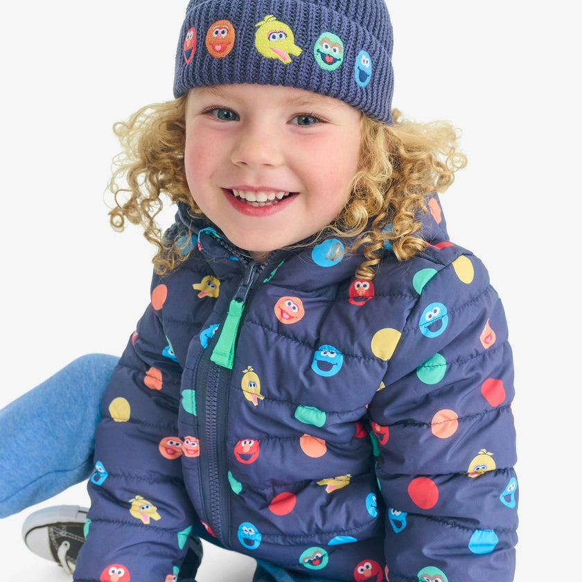Kids Sesame Street reversible fleece puffer jacket