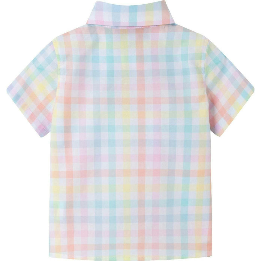 Infant 4 Piece Plaid Suspender Set
