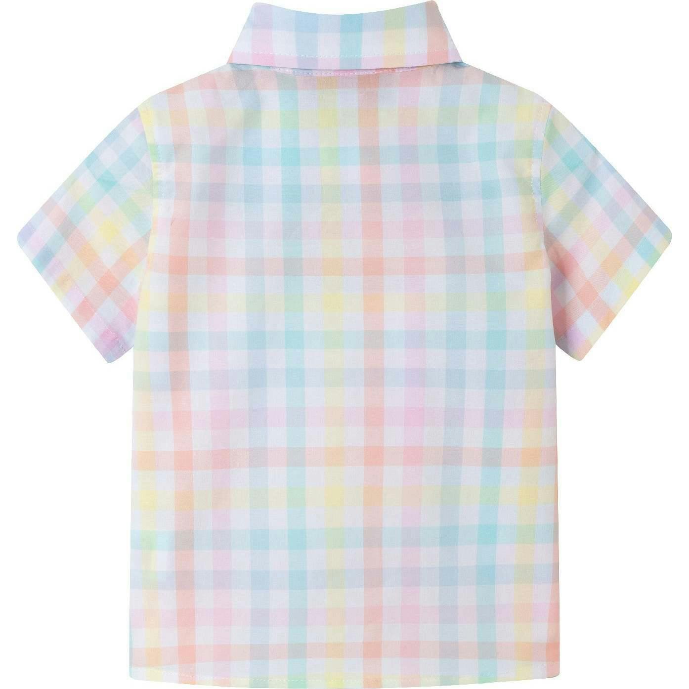 Infant 4 Piece Plaid Suspender Set