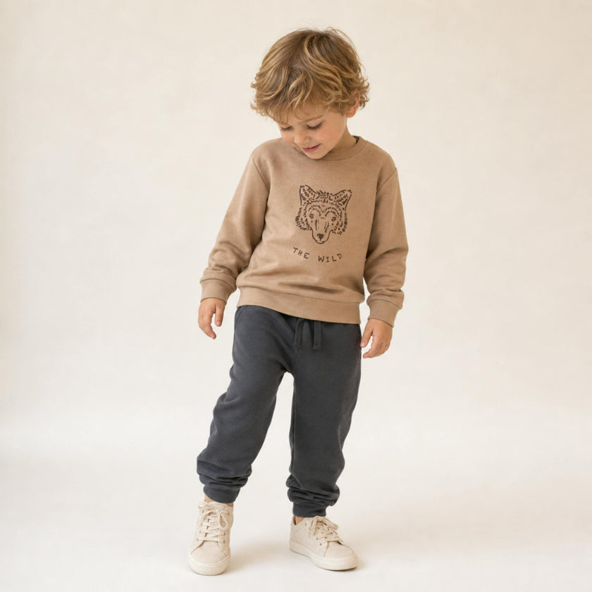 Organic Fleece Jogger Pants - Charcoal