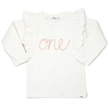 Millie Long Sleeve Tee in 'one' Pink Eyelash Writing