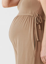 Wide Leg Knit Maternity and Nursing Jumpsuit