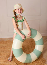 Annie Apple Print Beach Hat in Green (S-L)