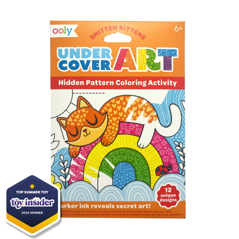 Undercover Art Hidden Pattern Coloring Activity Art Cards - Smitten Kittens - 12 Cards
