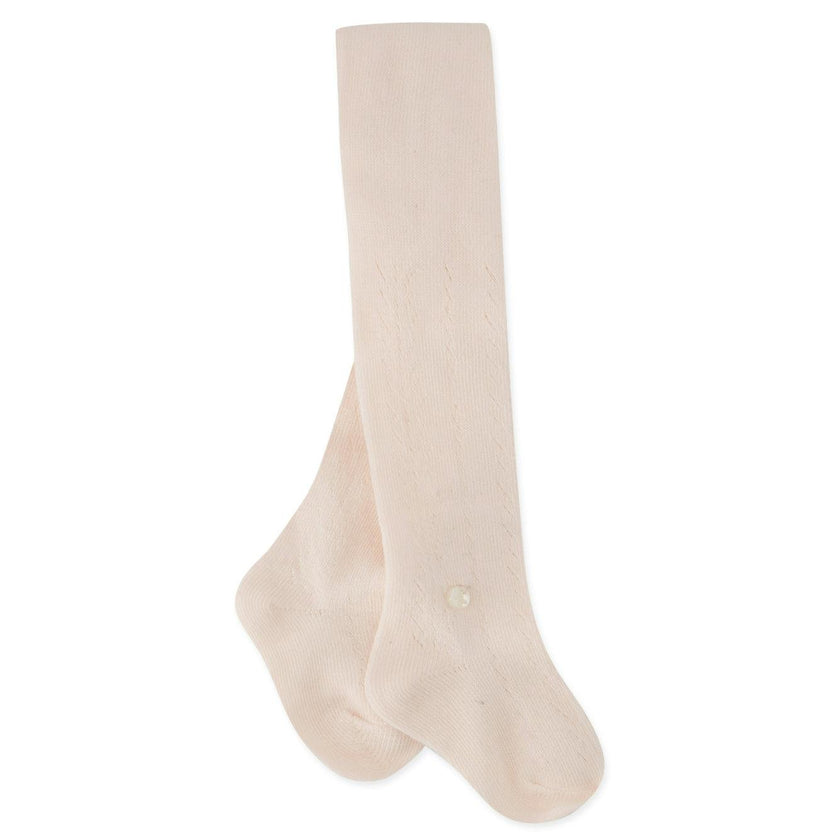TARTINE ET CHOCOLAT Classic Ribbed Baby Tights - Pink