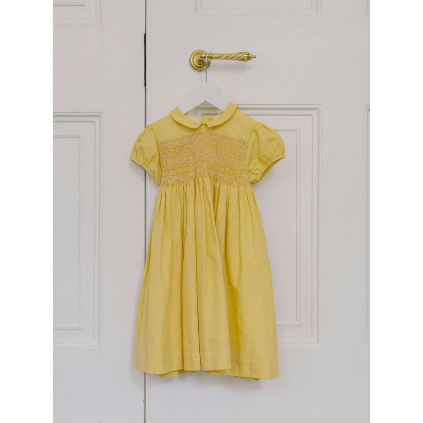 Nicky Hilton x La Coqueta Lemon Dolly Girl Hand-Smocked Dress