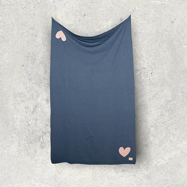 Hearts Reversible Blanket Travel Set
