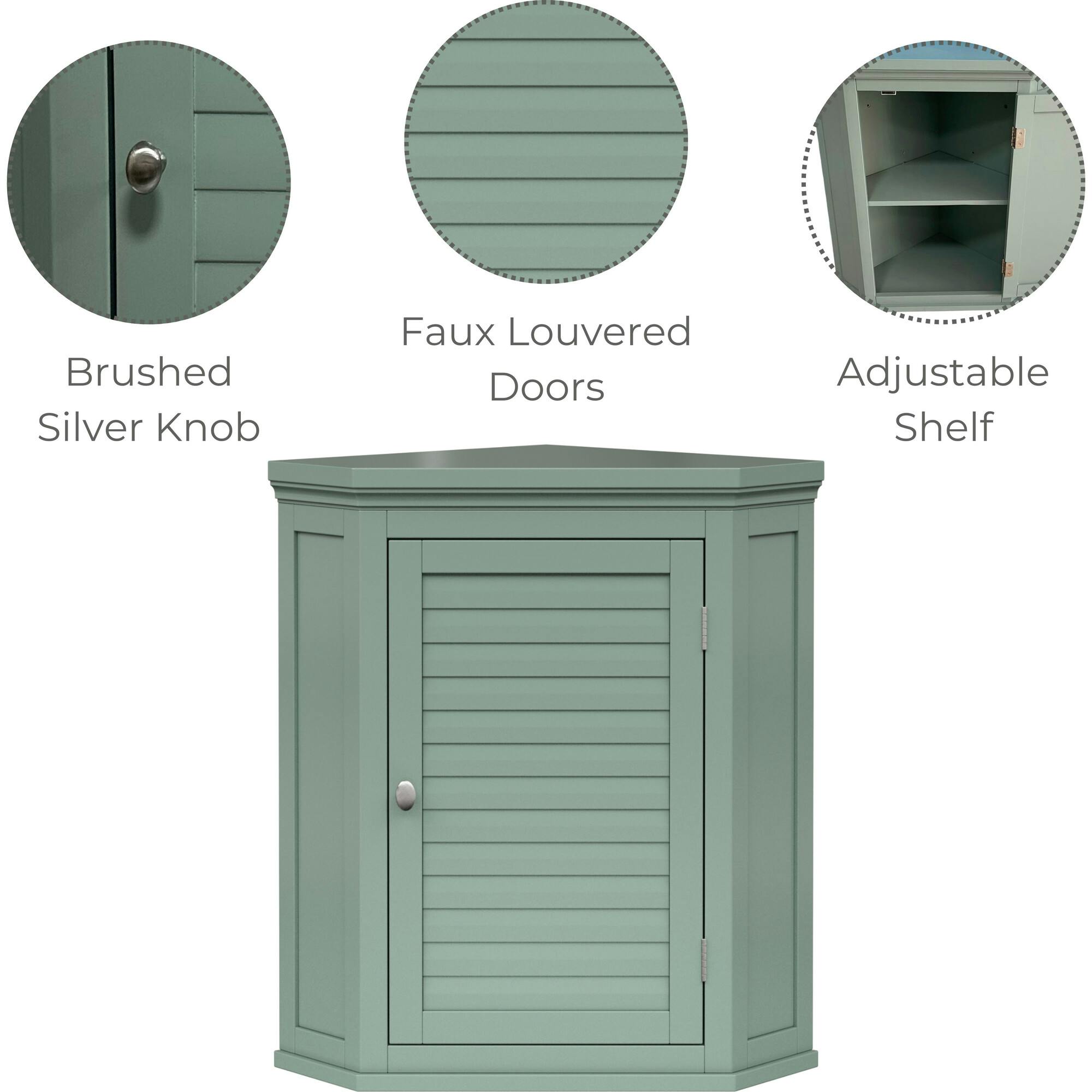 Teamson Home Glancy Corner Wall Cabinet