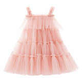 Light Pink Isoldea Tulle Ruffle Dress