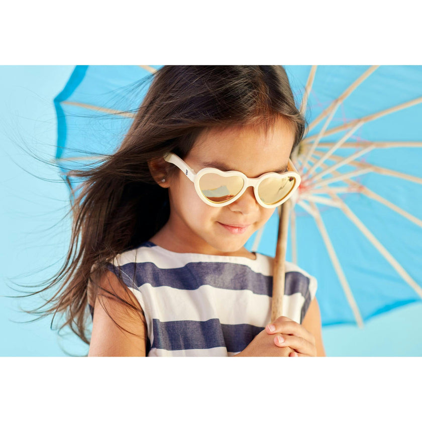 Polarized Heart: Rose Gold Mirrored Lens