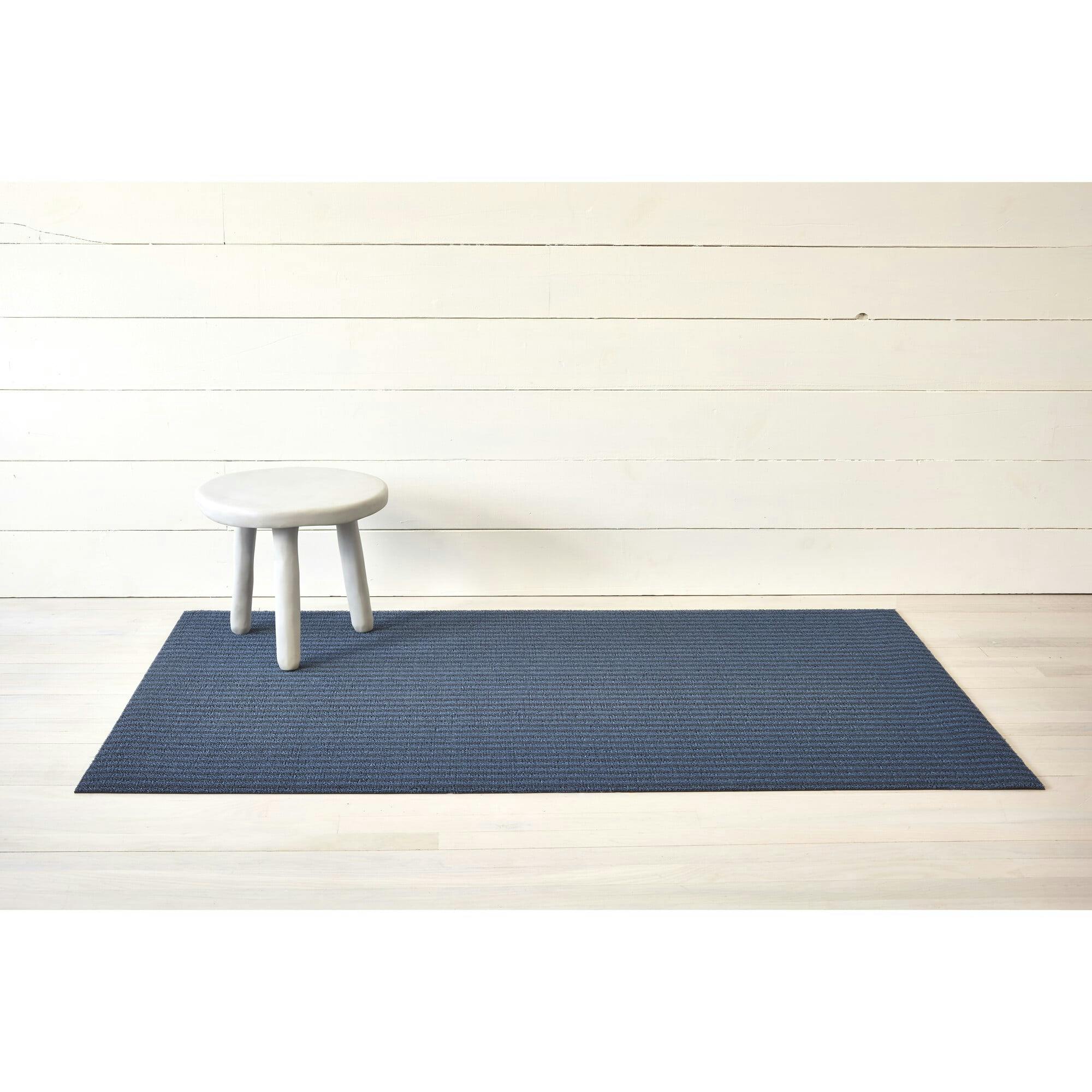 Breton Stripe Shag Floor Mat, Blue