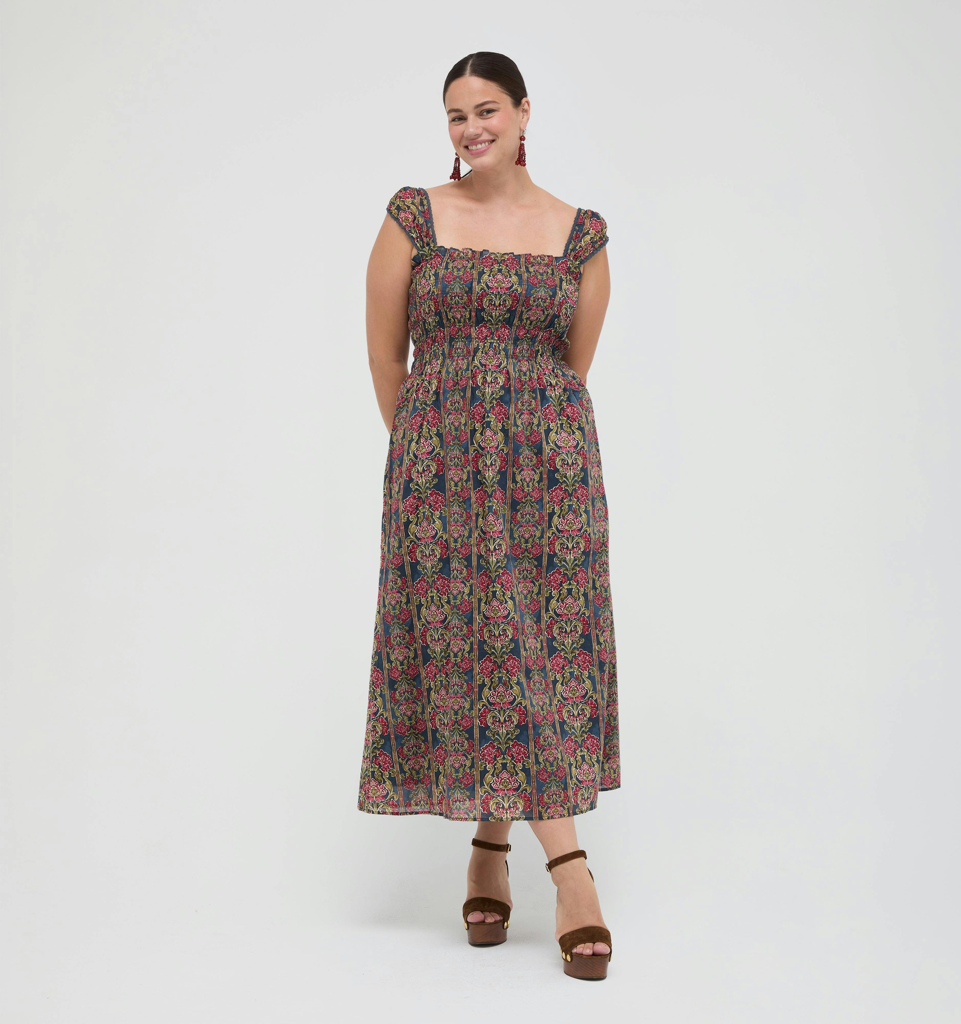 The Harper Nap Dress -  Stowell Medallion Stripe