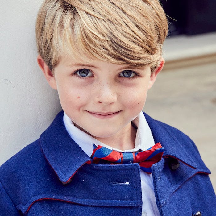 Henley Silk Bow Tie - Blue & Red Varsity Stripes