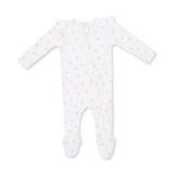 Little Horseshoes Pink - 2 Way Ruffle Sleeve Zipper Footie