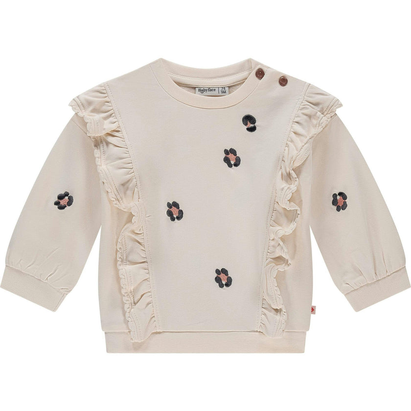 Ruffle Accent Leopard Sweatshirt
