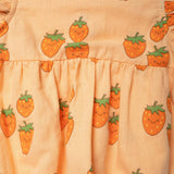 Linen Strawberry Ruffle Baby Romper