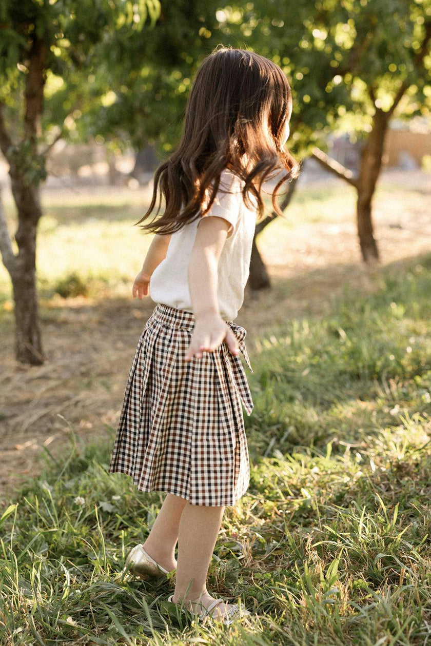 Mini Addison Skort in Chestnut Gingham