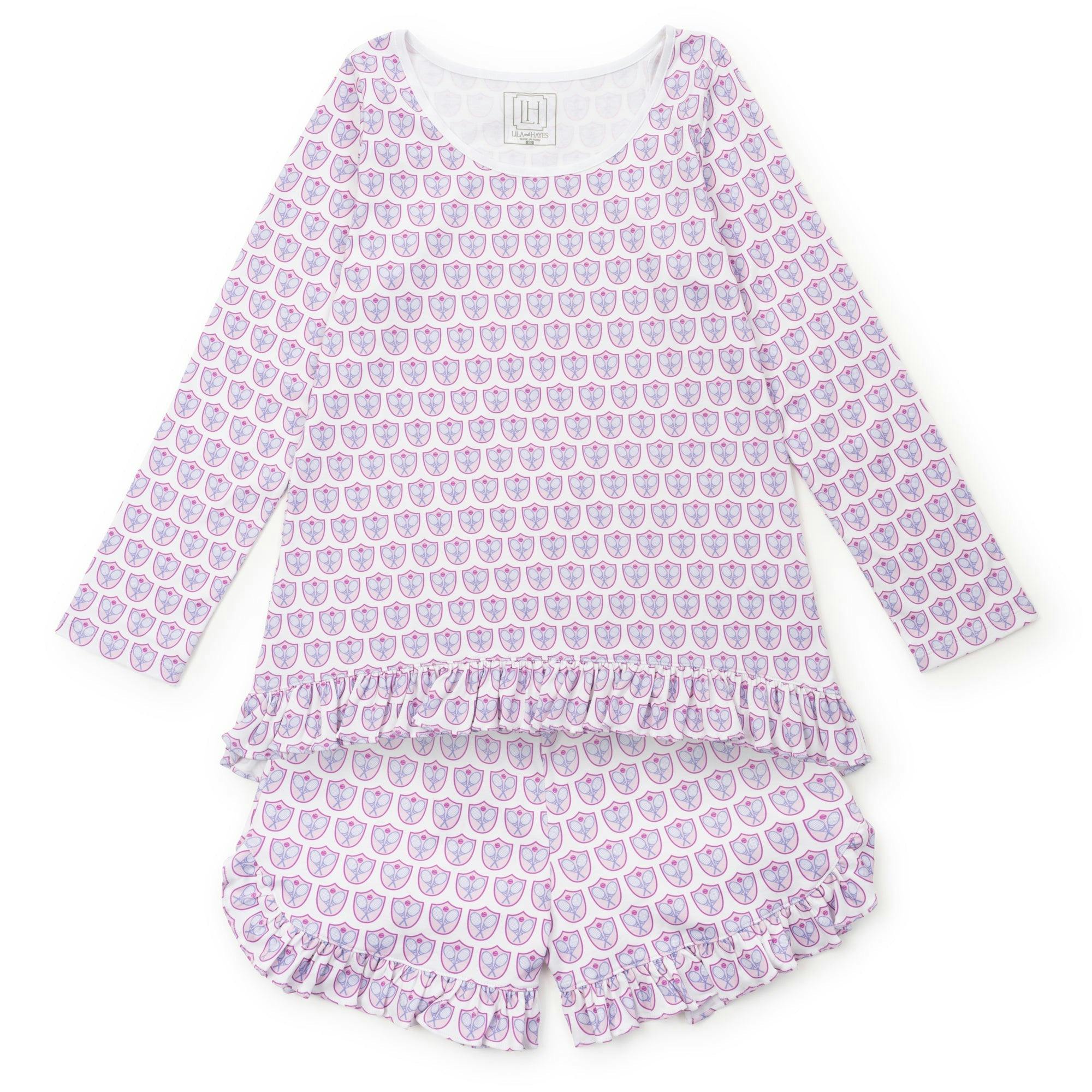 Kathryn Women's Pajama Short Set - Tennis Crest Pink