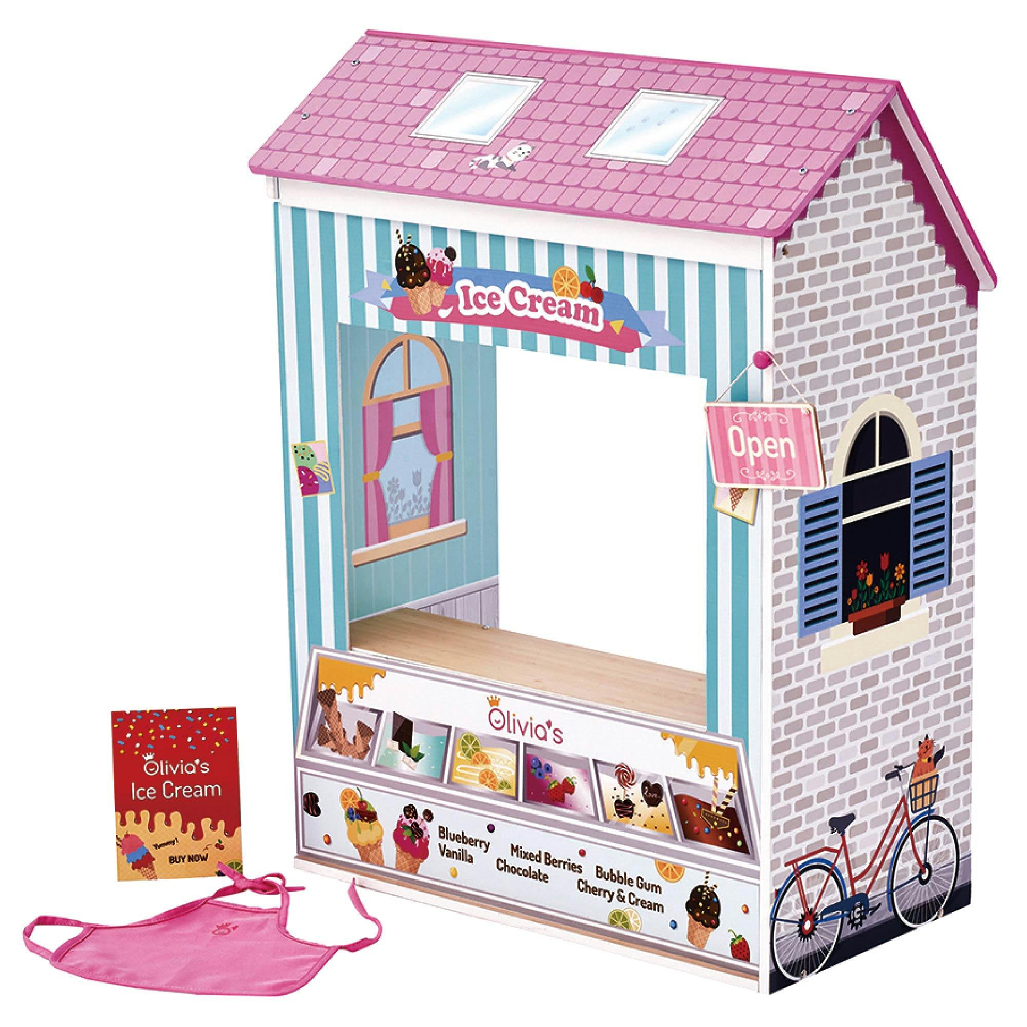 Olivia’s Little World Convertible 4-in-1 Wooden Dollhouse Play Set for 18