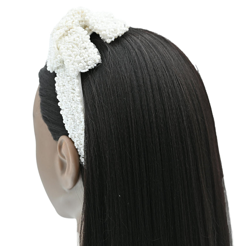 Beaded Pearl Bow Headband