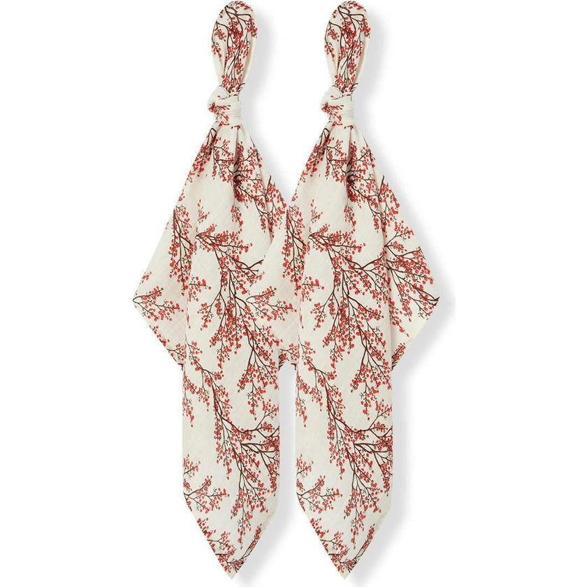 Winterberry Organic Cotton Muslin Two-Piece Burp Cloth Set