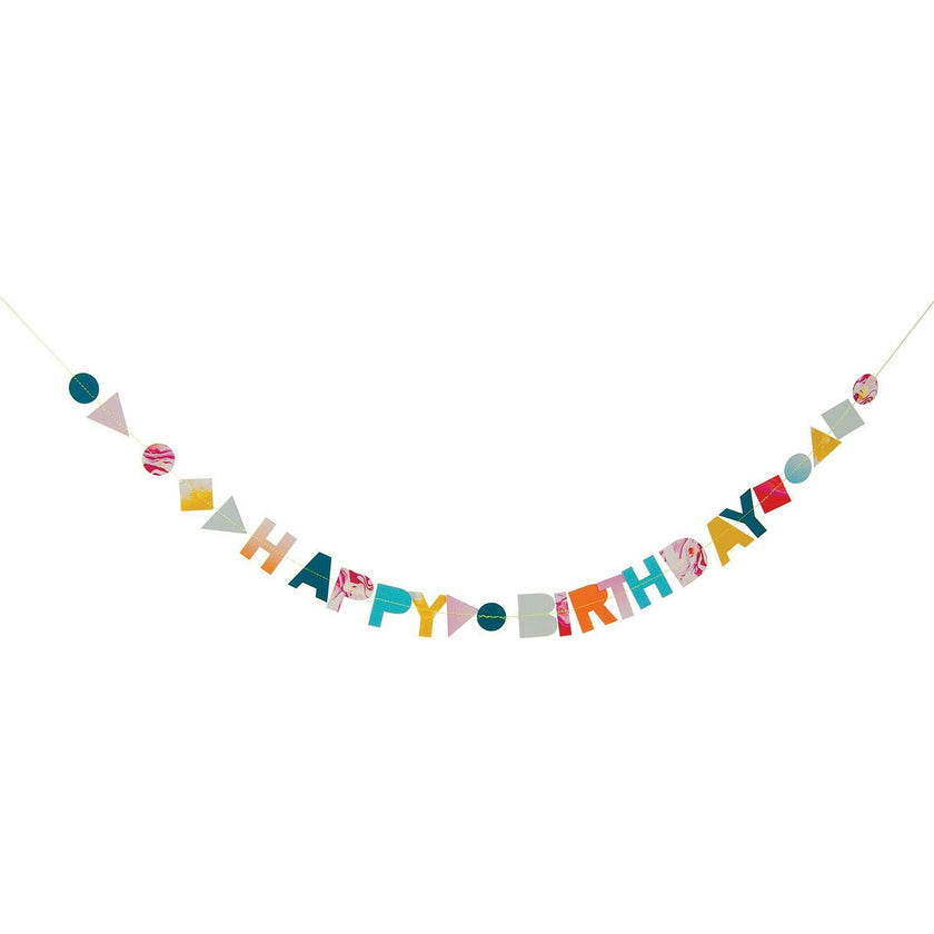 Marble Birthday Garland Card