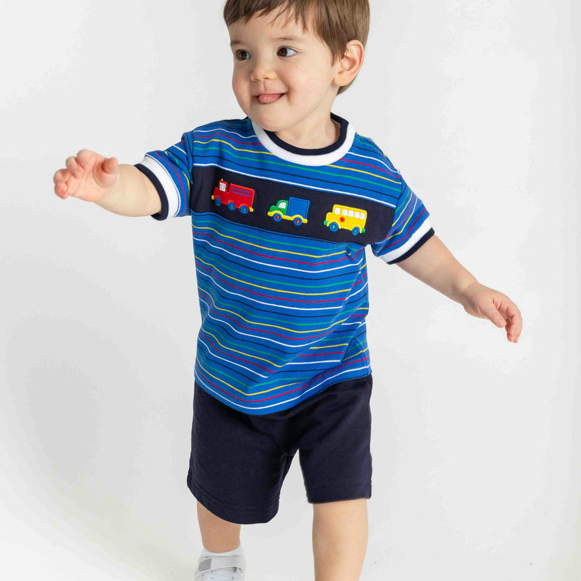 Navy French Terry Pull-On Short