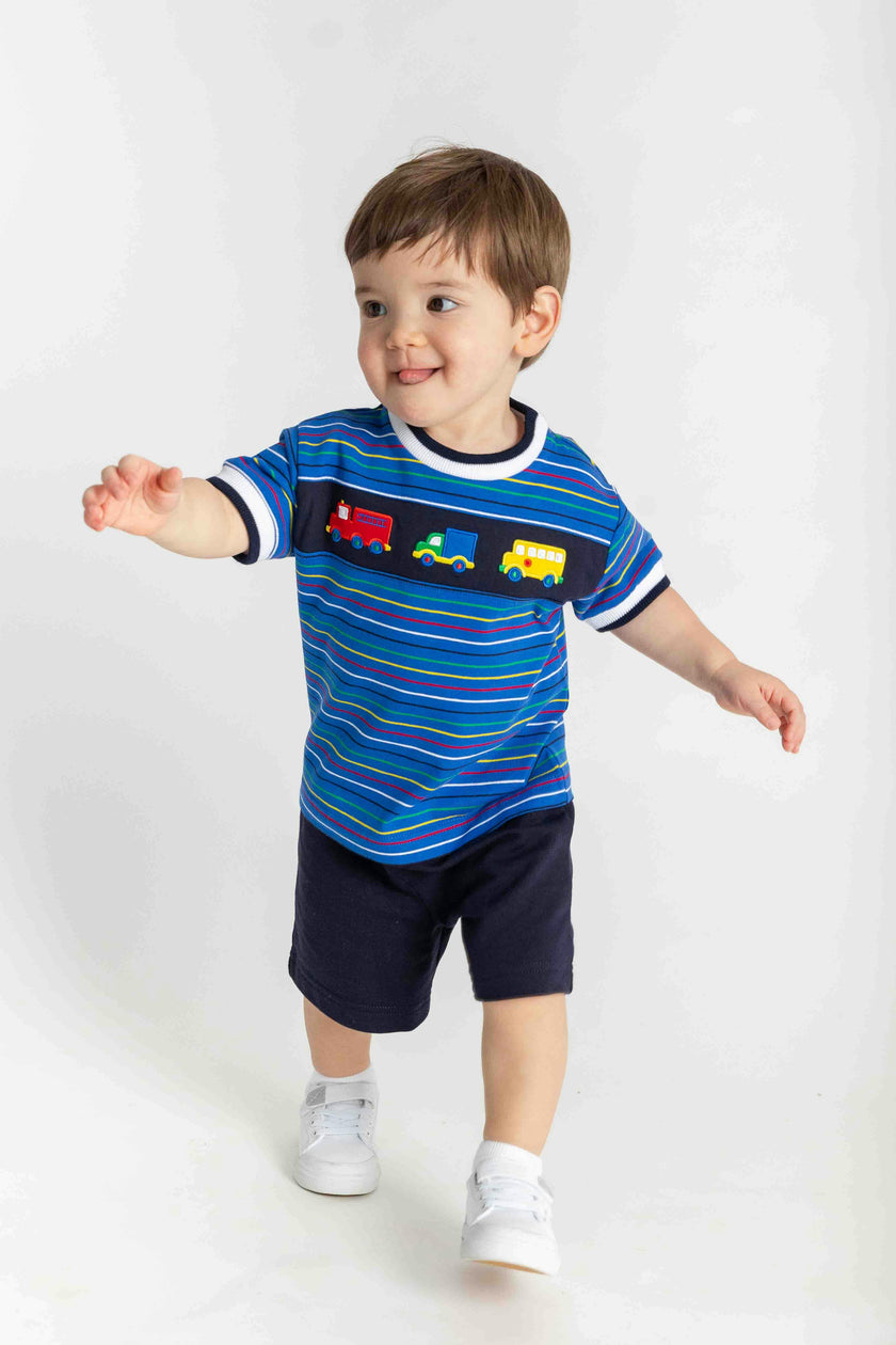 Navy French Terry Pull-On Short