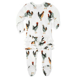 Organic Cotton Ruffle Zipper Footed Romper