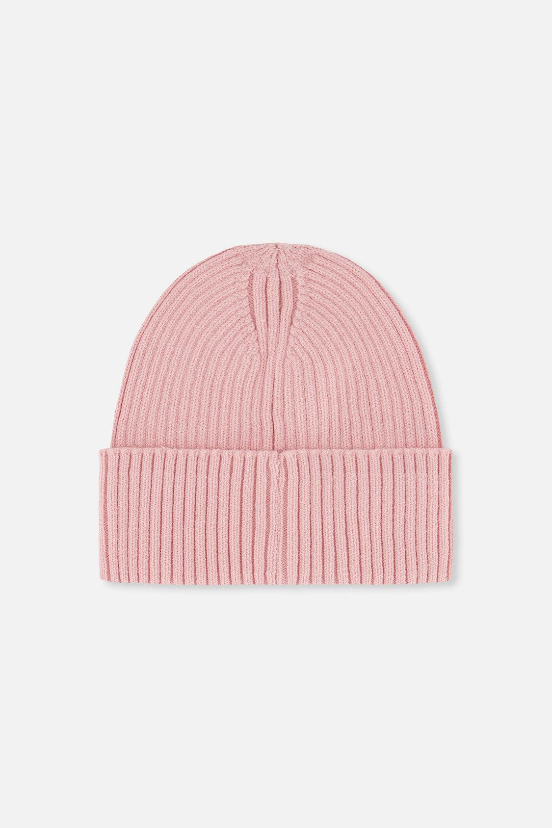 Ribbed Knit Hat Pale Dusty Pink
