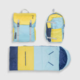 Sleep-N-Pack™ – Big Kid Size | Color Block Cali Teal, Buttercup Yellow & Navy Blue