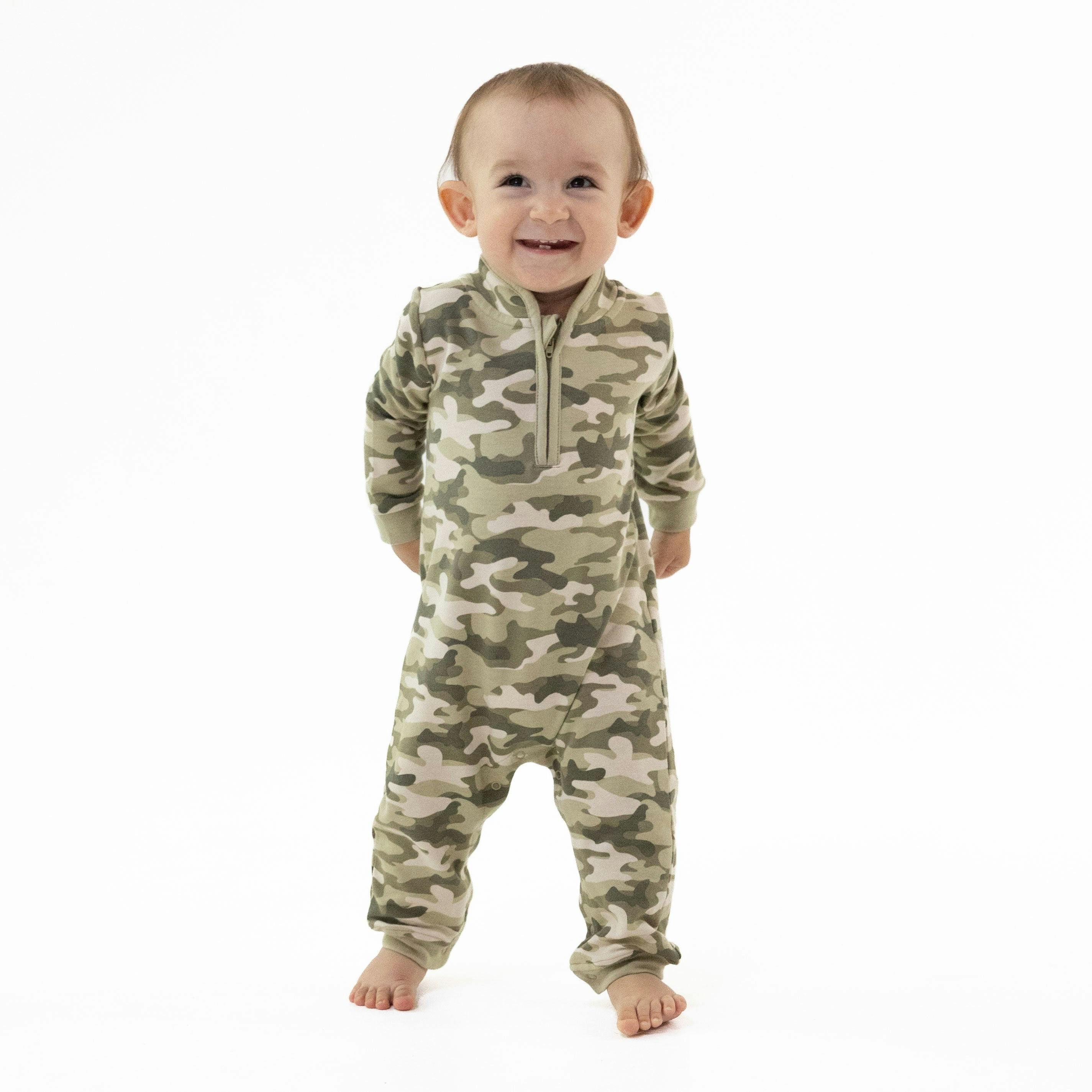 Camo French Terry - Zip Neck Romper
