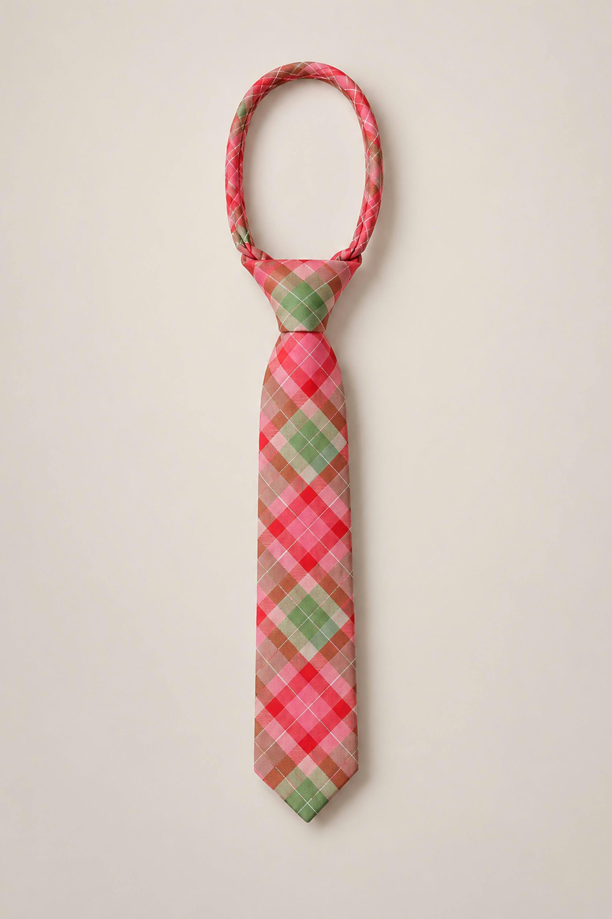 Ties in Rosewood Tartan