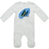 Boys Paint Splatter Footie, White