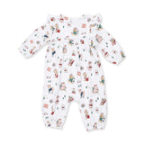 Winter Sports Dogs Pink - Ruffle Sleeve Snap Romper