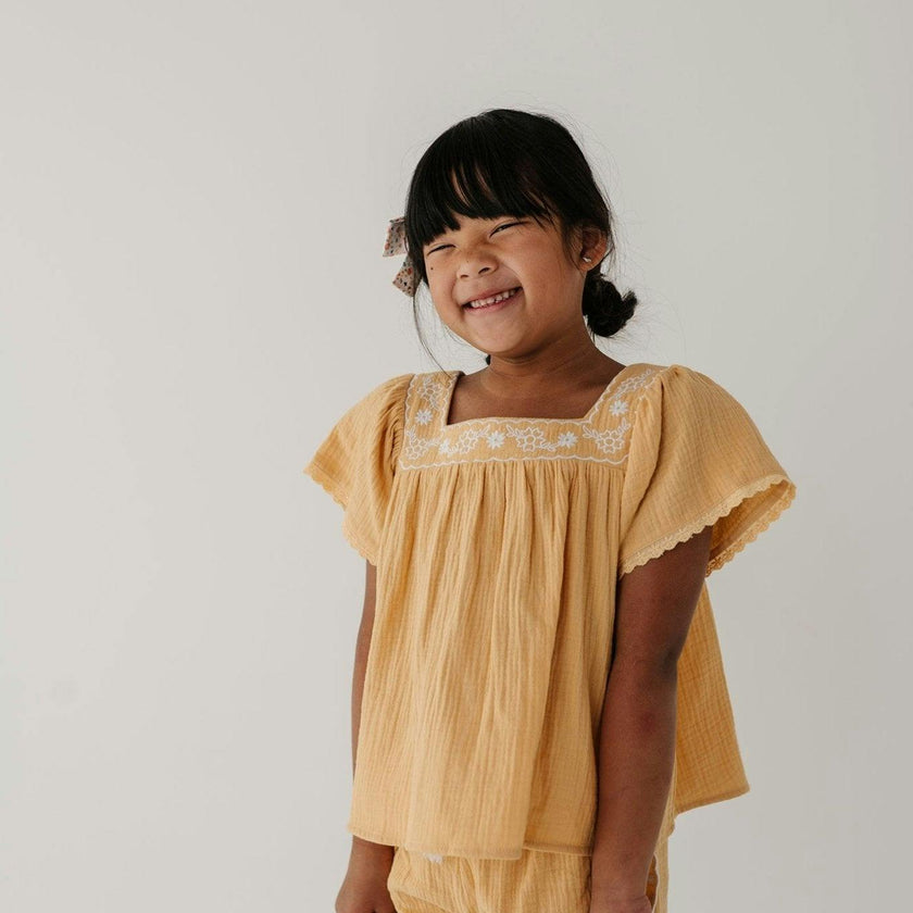 Square Neck Peasant Top